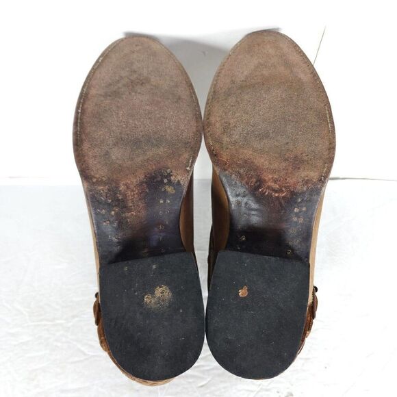 FREEBIRD BY STEVEN Women's Roper US 9M Brown Leather Distressed Strappy Booties - Picture 12 of 14